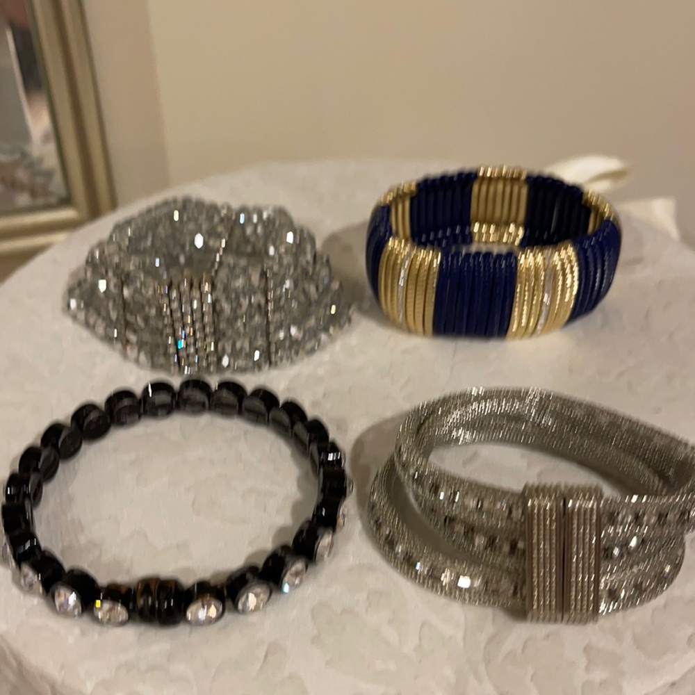 Fashion bracelets for everyday wear . 2 stretch and 2 magnetic clasps